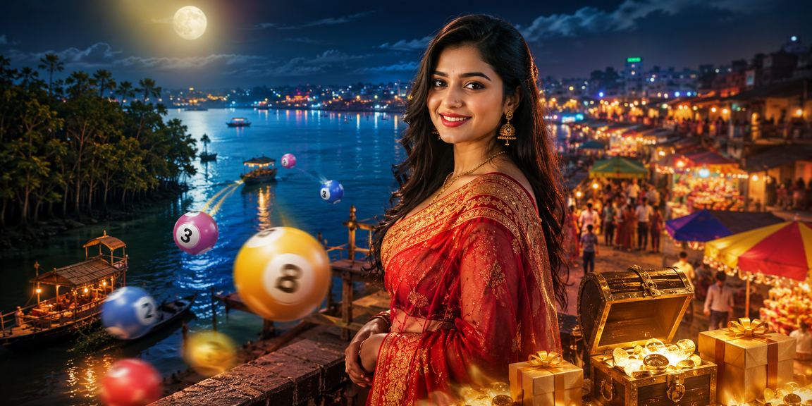 সুন্দরবনের রাতের বাজারে মোবাইলে gb 999 লটারি খেলছেন একজন বাংলাদেশি ব্যবহারকারী